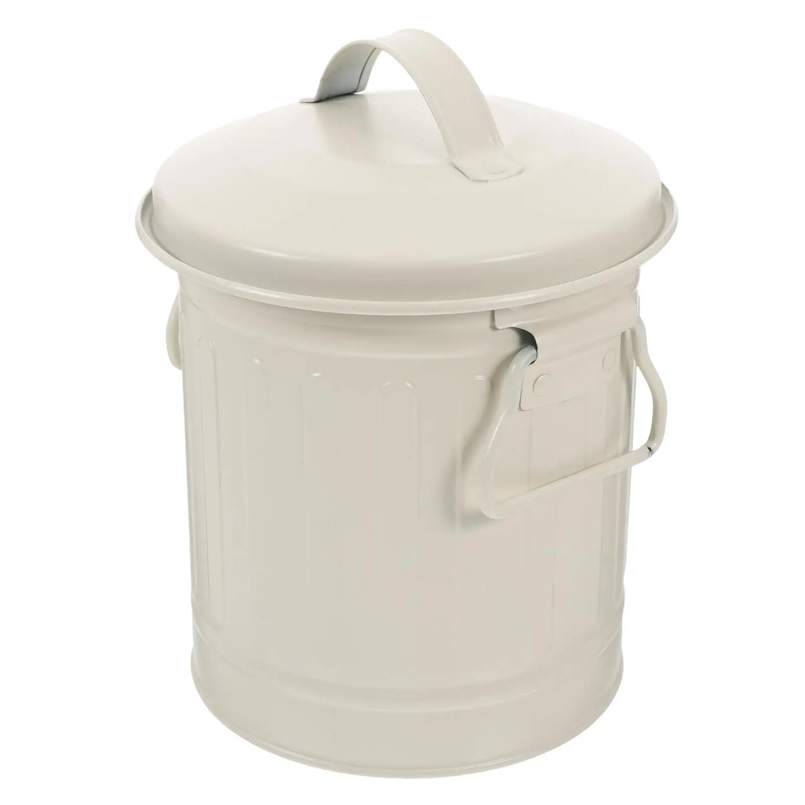 

Retro Iron Holder Trash Cute Mini Trash Can Large Capacity Stationery Storage Bucket Wastebasket Small Garbage Can