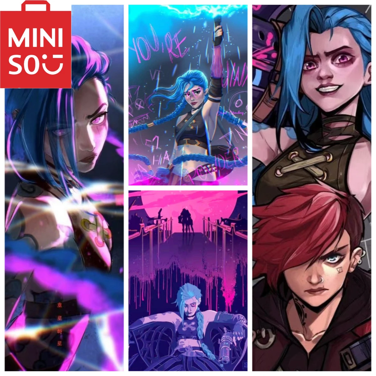 

MINISO DIY Oil Painting By Number Arcane Jinx Anime League of Legends Home Decoration Wall Living Room Decor Best Gift Frameelss