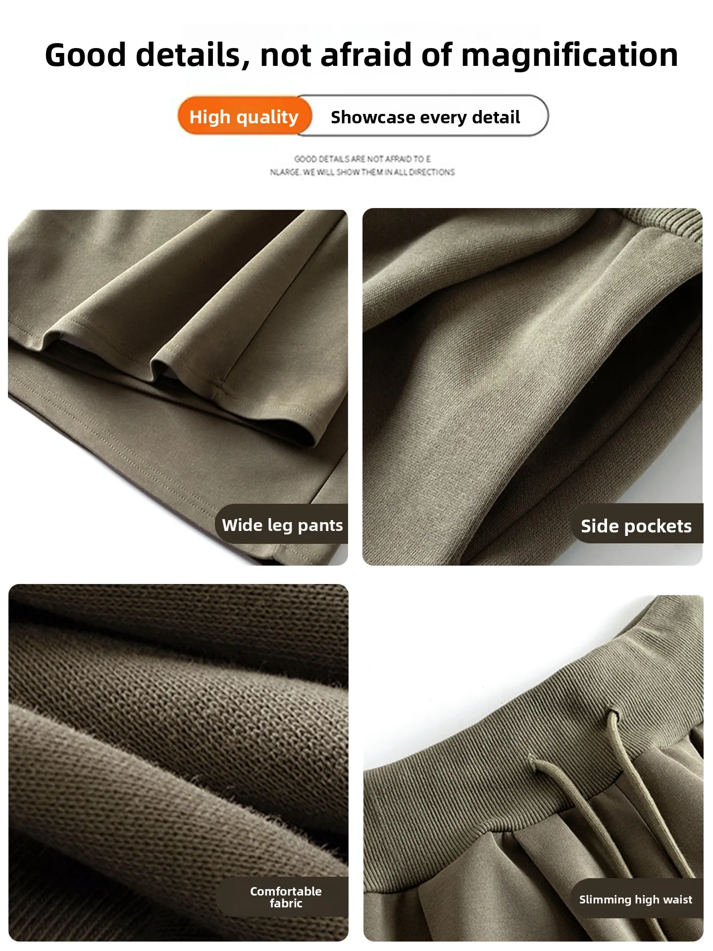 Pantaloni sportivi casual American Sle Pantaloni a gamba larga larghi drappeggiati a vita bassa da donna Primavera Autunno Nuovo arrivo Taglia piccola