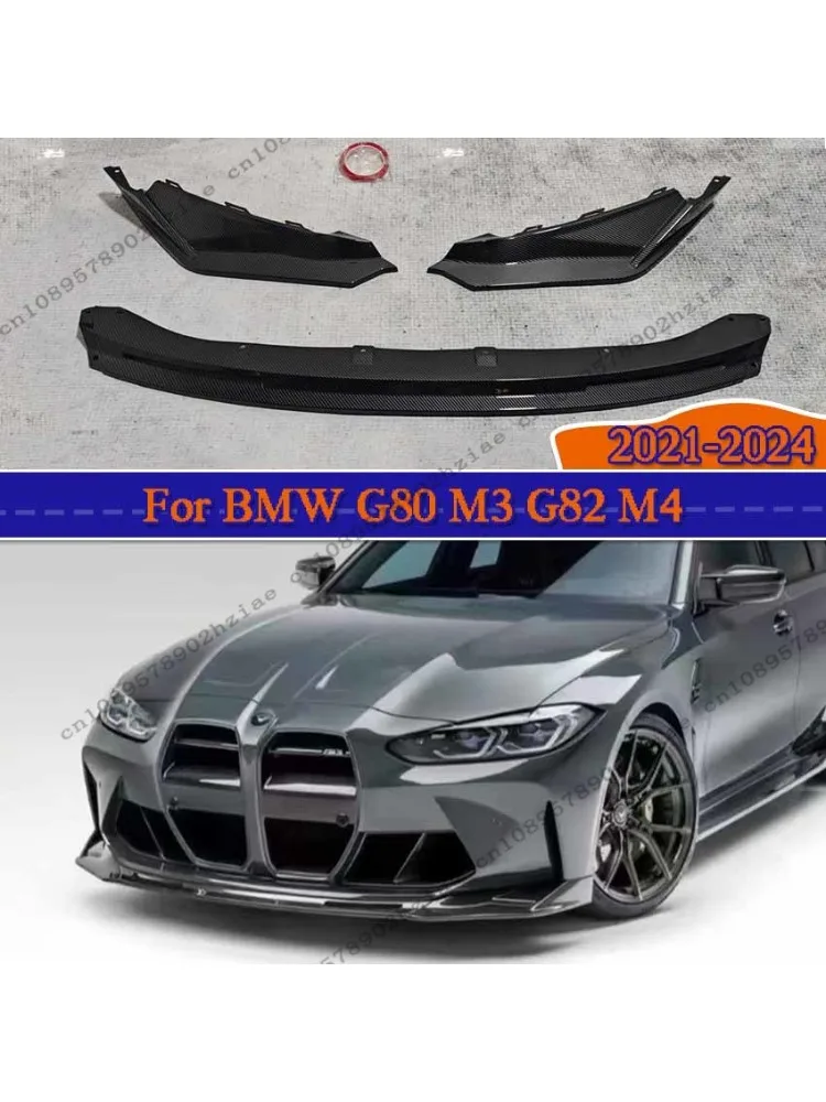 Gemodificeerde CS Stijl Voorbumper Spoiler Splitter Diffuser Voor BMW G80 M3 G82 M4 Coupé 2021-2024 ABS spoiler Tuning Accessoires - afbeelding 2