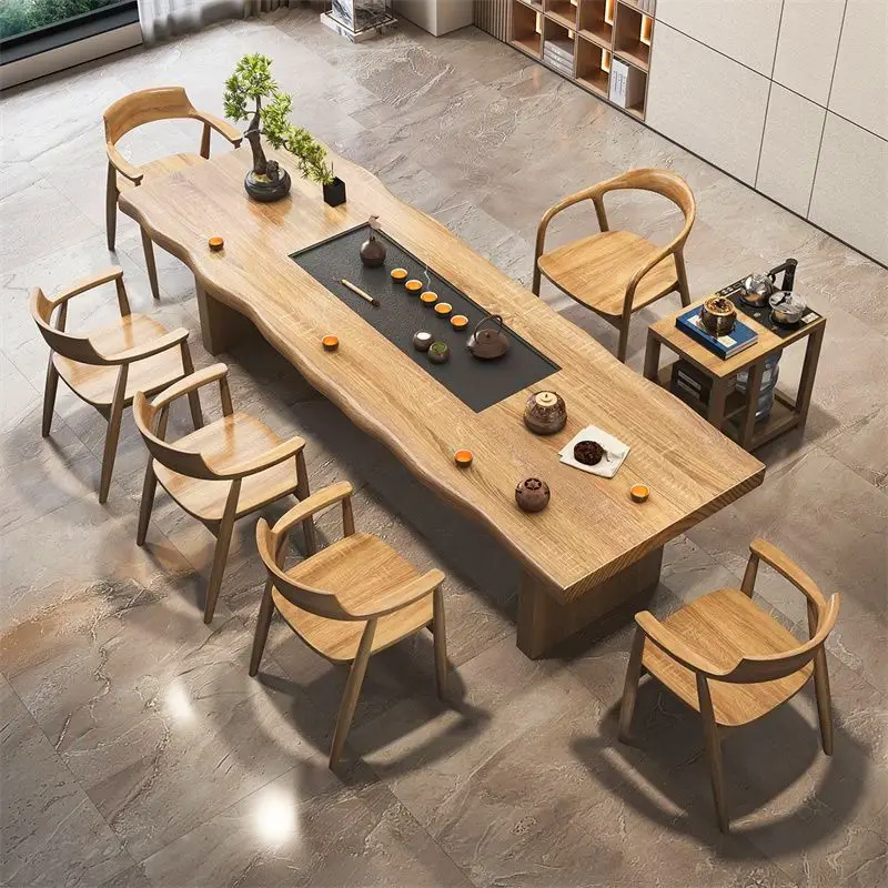 Solid wood tea table integrated tea table and chair combination modern simple office new Chinese kung fu zen living room tea
