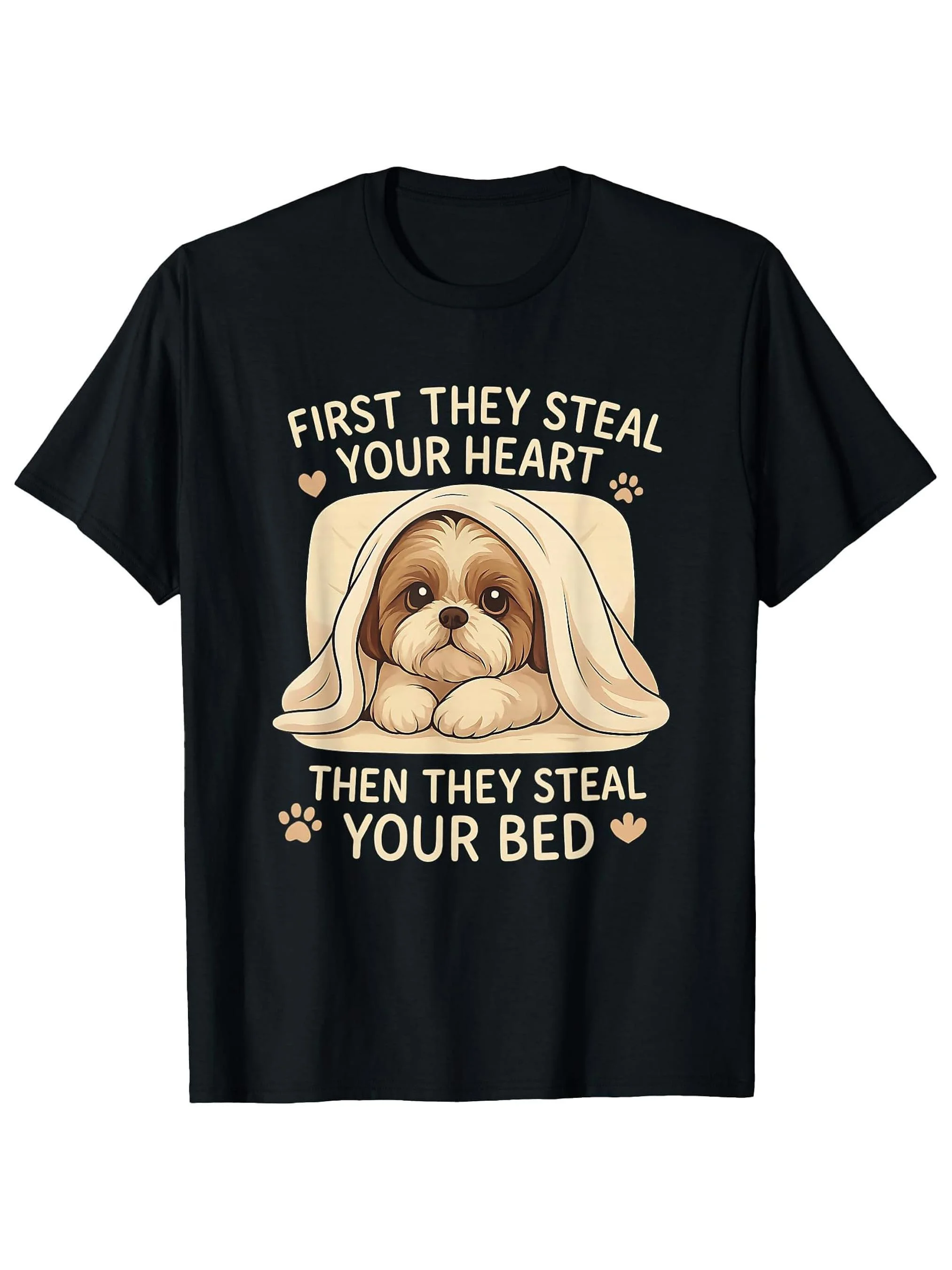 1pc Men's Funny Shih Tzu T-Shirt - 