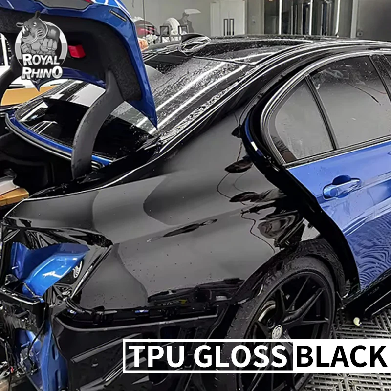 

7.5Mil 190Micron Glossy Black TPU PPF Paint Protection Film Car Wrap with Heat Repair for Full Vehicle Body Protection Scratch
