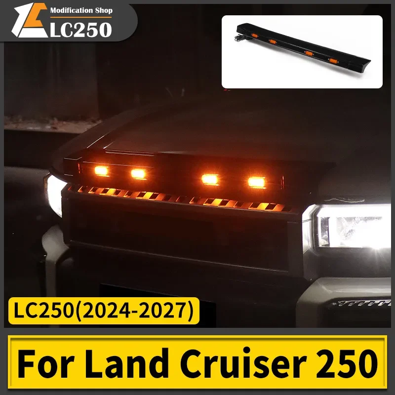 Protector de Capó Delantero con Luces para Toyota Land Cruiser Prado LC250 250 j250 2024 2026, Protección Contra Arena y Piedras, Accesorios Exteriores para Vehículos