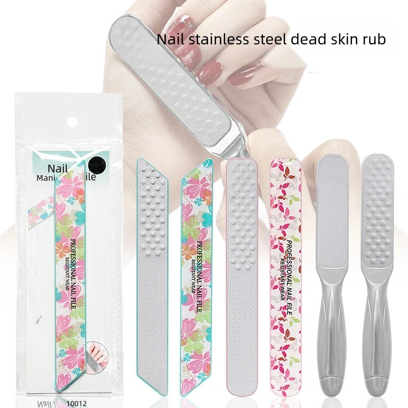 Nail File Removable Stainless Steel Handle Professional Finger Toe Nail Care Tools Sword Straight Fingernail UV Gel Polish Files