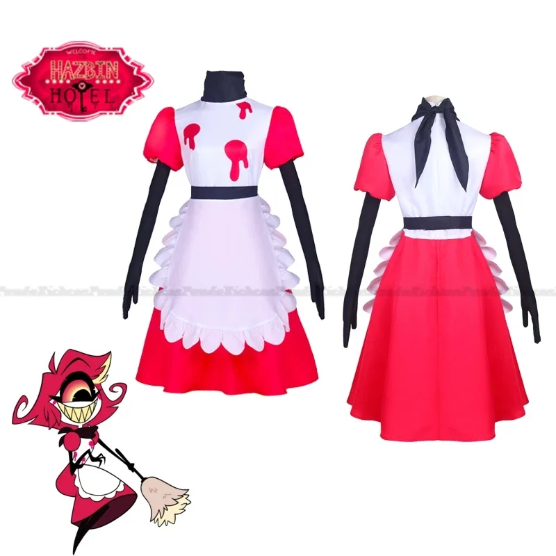 Anime hazbin niffty cosplay hotel costume fancy dress outfits Halloween carnival women maid suit full set