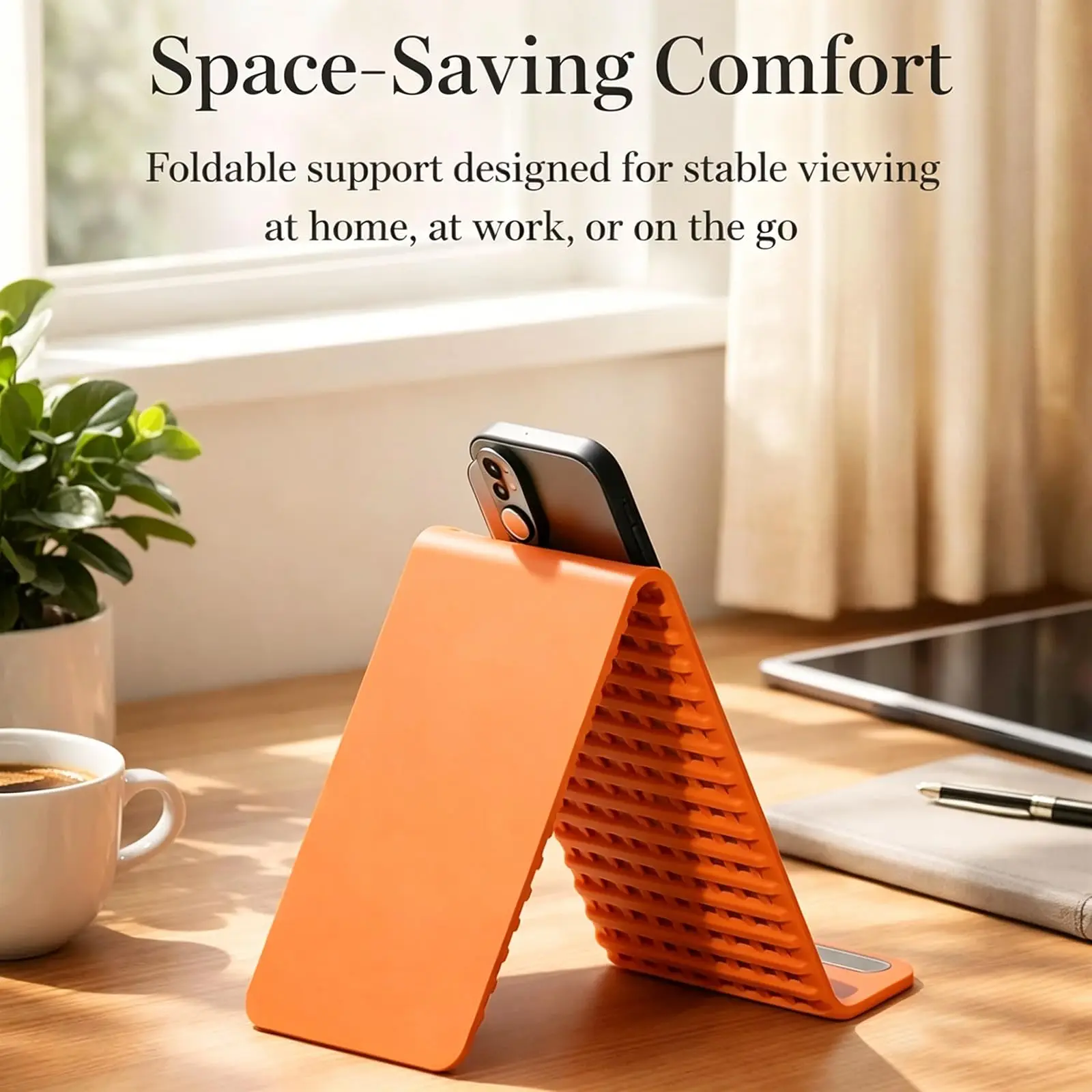 

Silicone Phone Stand with Aluminum, Flexible Foldable Phone Holder, Bendable Adjustable Anti-Slip Desktop Stand for Phone Tablet