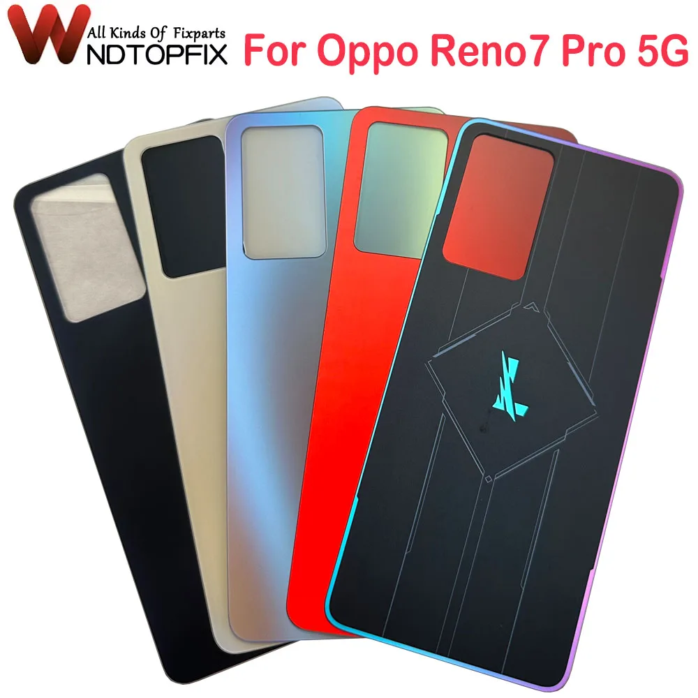 For Oppo Reno7 Pro 5G Glass Battery Cover Back Panel Rear Door Housing Case Replacement Parts For OPPO Reno 7 Pro Battery Cover