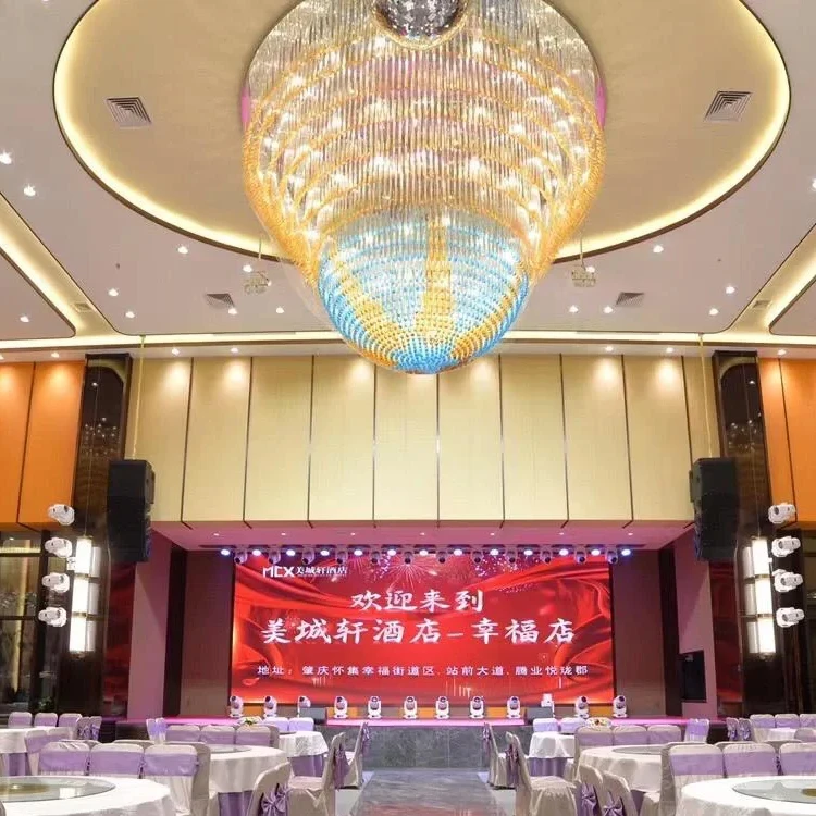 Professional Custom Indoor Hotel Lobby Decoration Ceiling Lighting Luxury Large Project Modern Crystal Chandelier