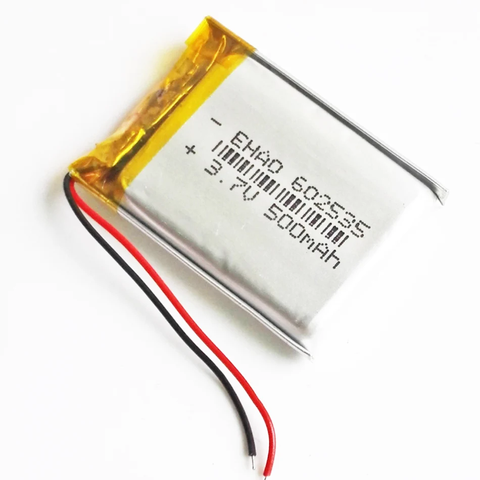 3.7V 500mAh 602535 Lipo polimerowa akumulator litowy 3Pin 2Pin wtyczka do MP3 GPS DVD Bluetooth rejestrator zestaw słuchawkowy