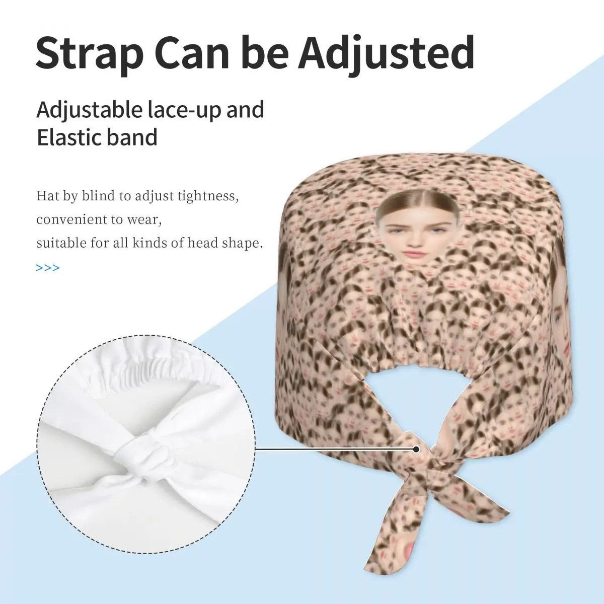 Berretto da lavoro per la pulizia dei foto del viso personalizzato personalizzato Comodo regalo unisex per San Valentino Berretto chirurgico Cappello da infermiera Scrub