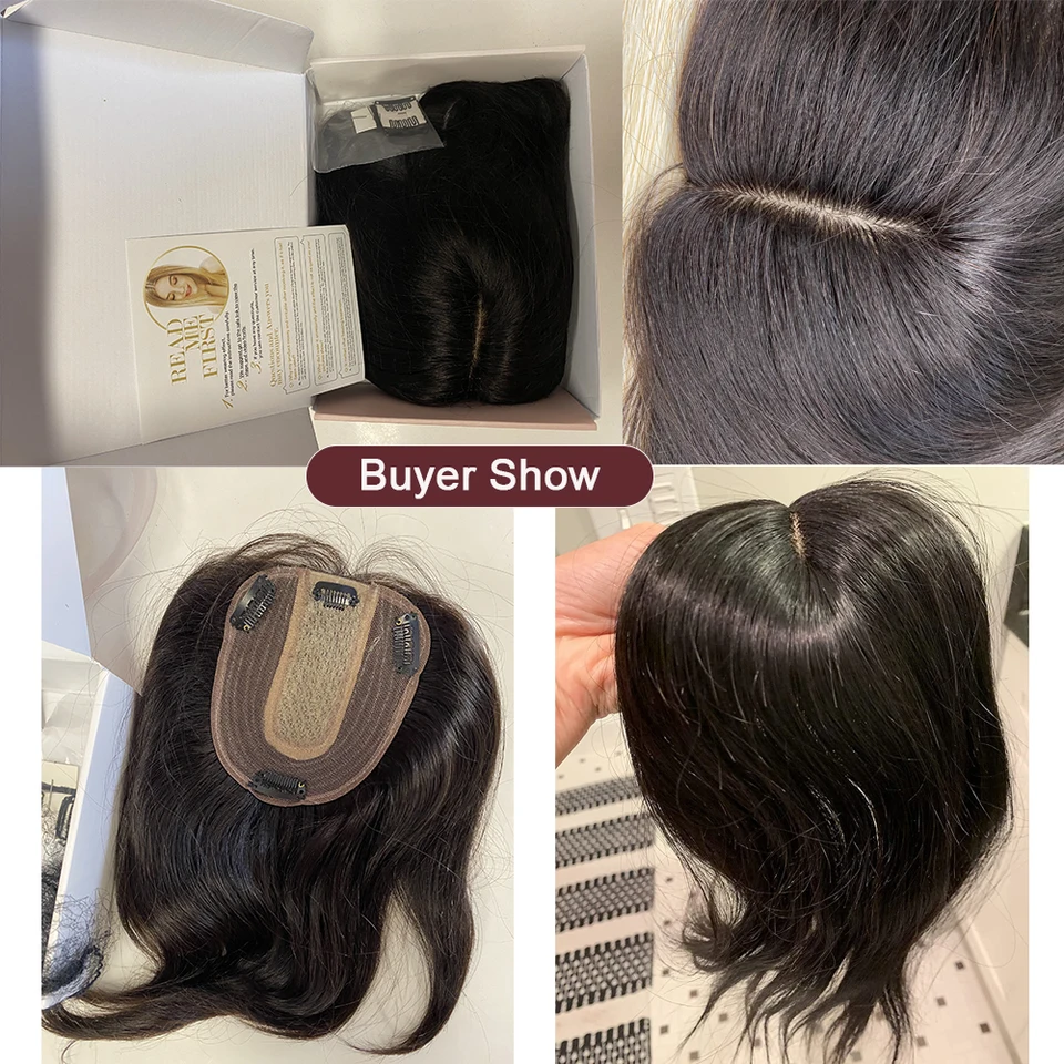 SEGO 10x12cm Hair Toppers Silk Base Human hair Wigs For 