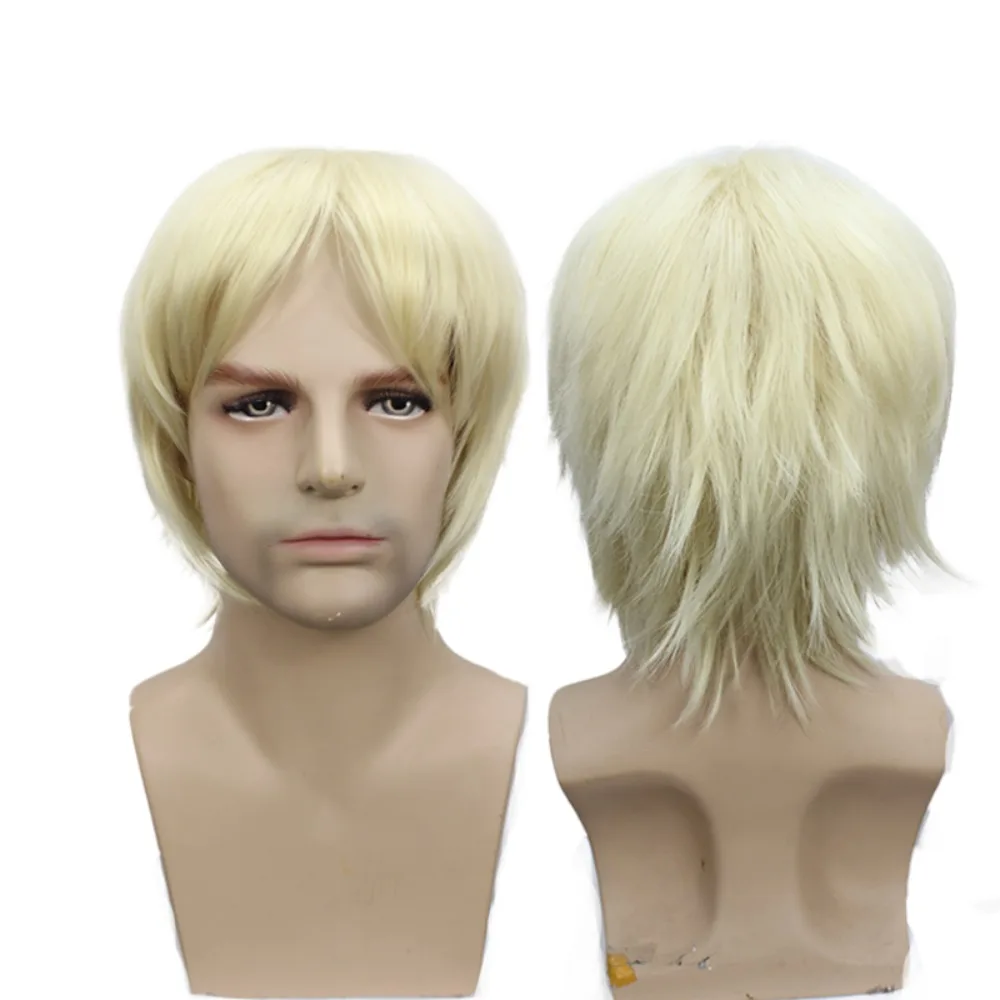 

Драко Мелфой Косплей Парик Блондинка Короткие Волосы Настоящие Волосы Ролевая Игра