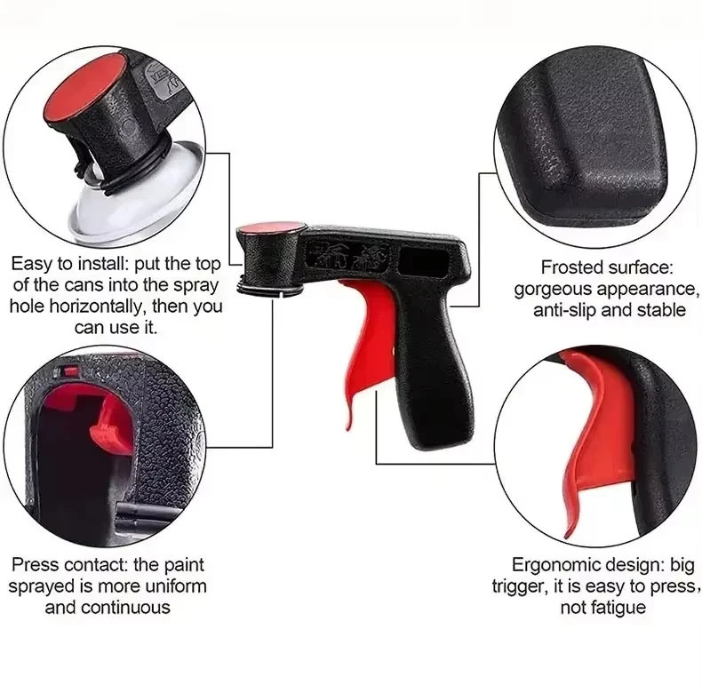 Portable Spray Paint Handle 1Pcs, Universal Reusable Hand Spray Gun for Car Color Change Film Pasting Self Spraying Tool