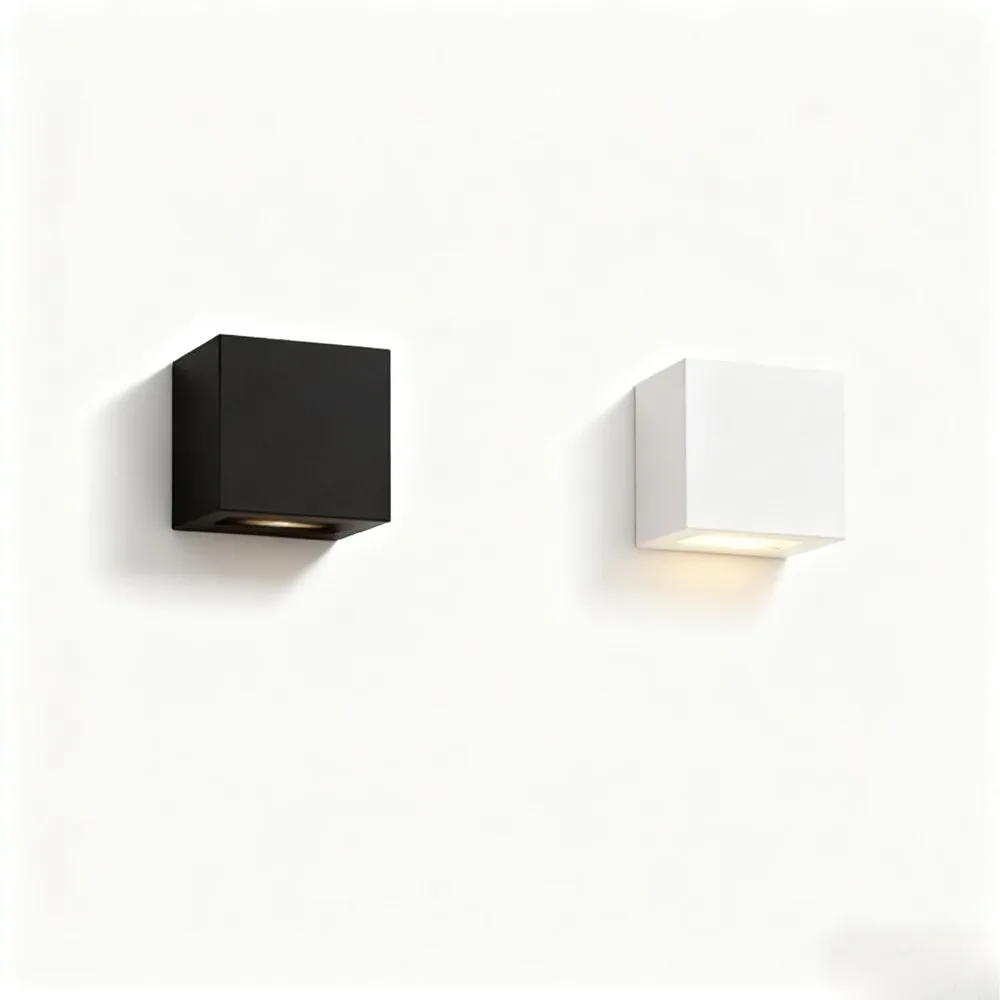 JOYINLED 6W White Square LED 2 Heads Wall Lamp Wall Sconces Waterproof for Outdoors Outside Garden Gallery Lighting Fixtures