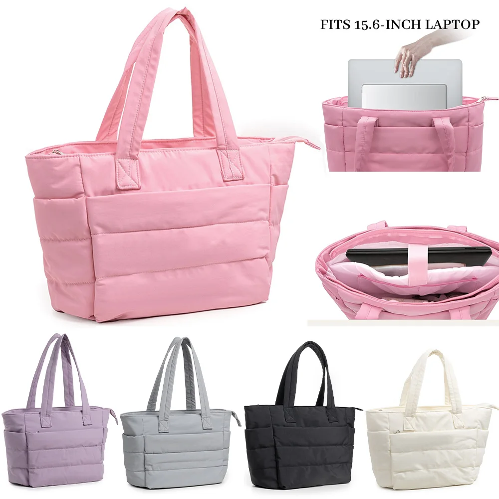 

Women's, lightweight, fluffy handbag, with compartmentalized quilted shoulder bag, suitable for travel, work, and the gym A-DH