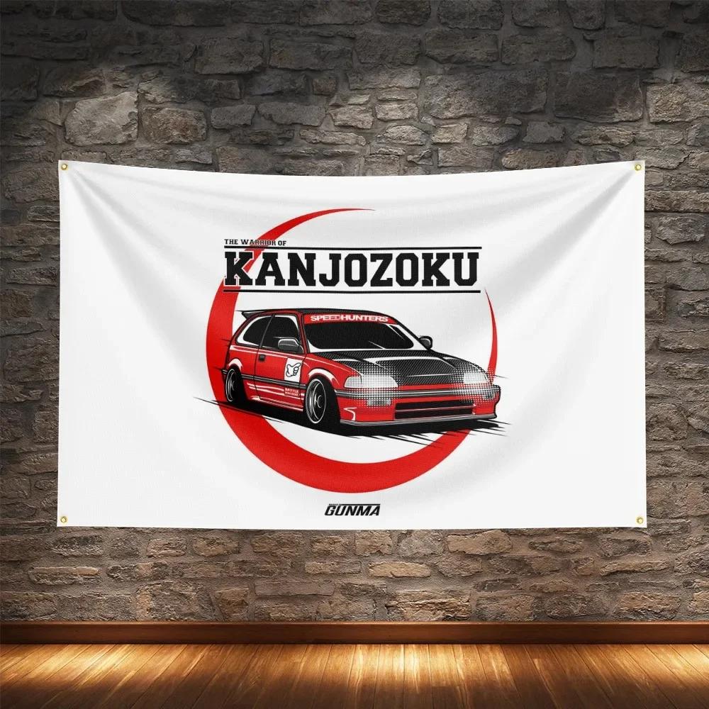 JDM Modified Car Flag Polyester Digital Printing Cars Culture Banner For Decoration