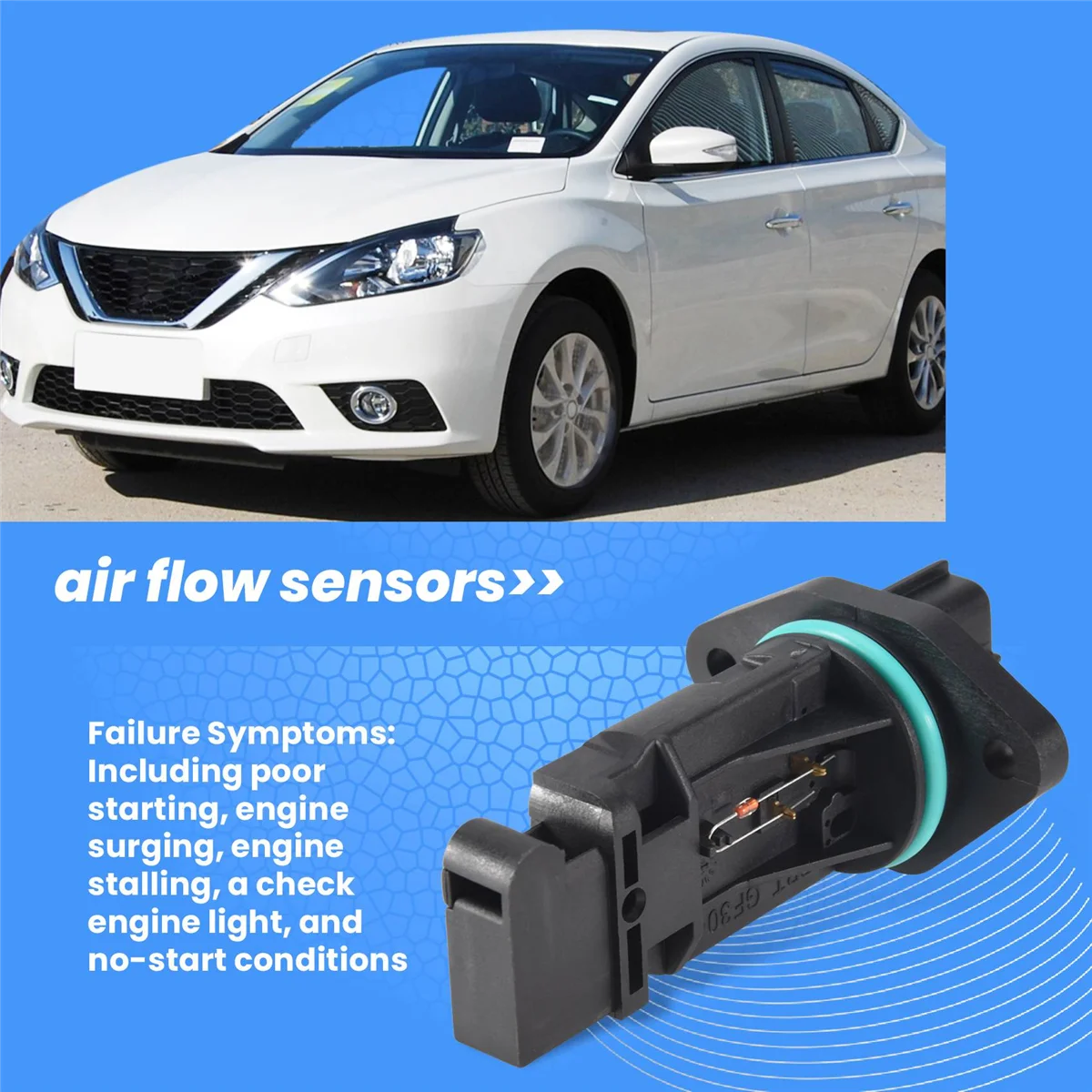 Sensor MAF Aliran Udara Tahan Lama untuk Nissan Almera N16 Primera P10 P11 P12 WP11