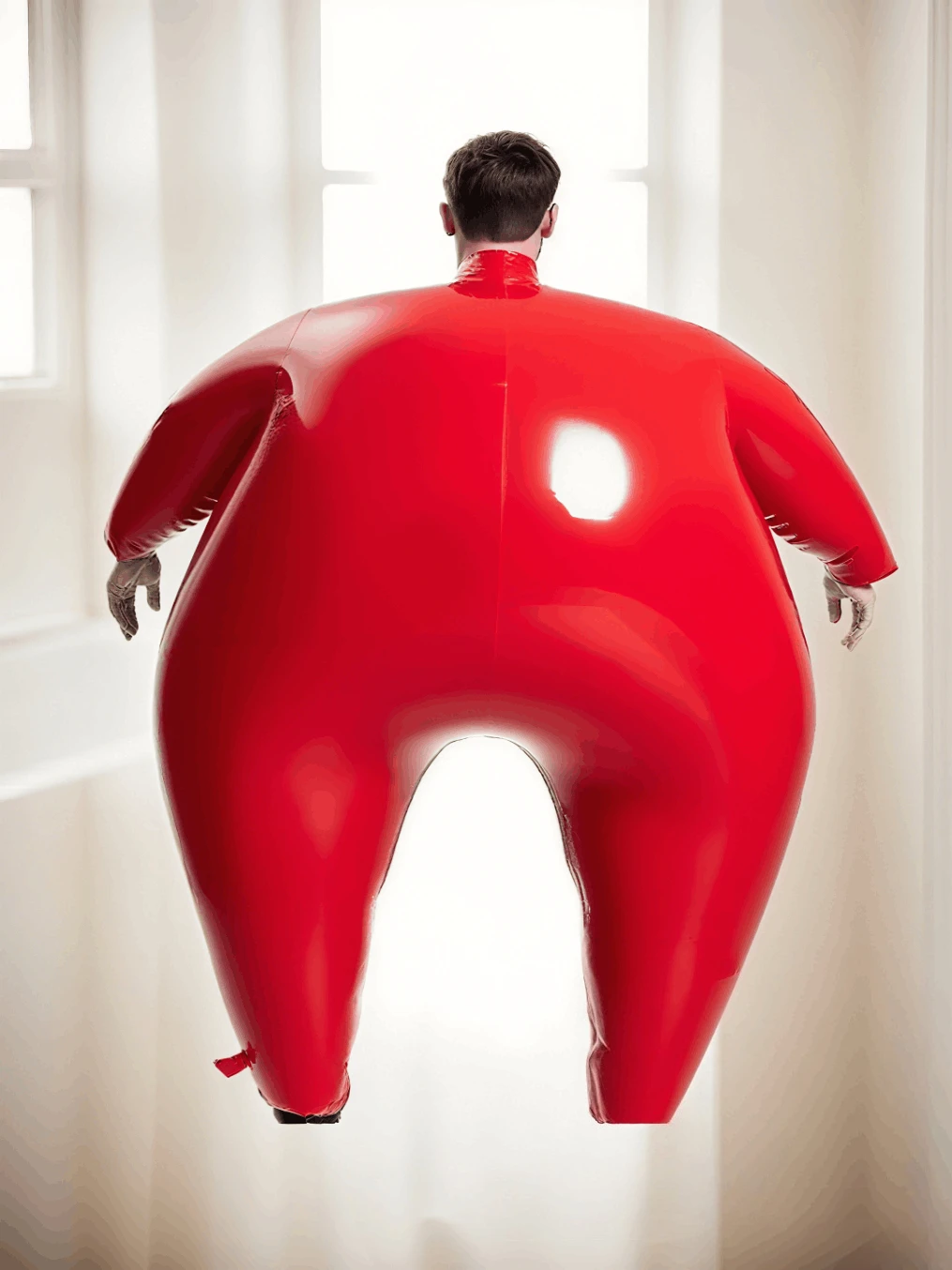 

customized fetish latex Inflatable rubber catsuit Eurocatlatex bodysuit Zip or belts thickness cosplay clubwearing red