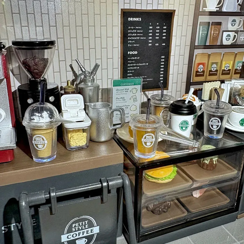 レメントファッションコーヒーハウスシリーズミニチュアセットスタイリッシュカフェDIYキッチン用品カッププレートコレクタブルディスプレイモデルデコレーションギフト