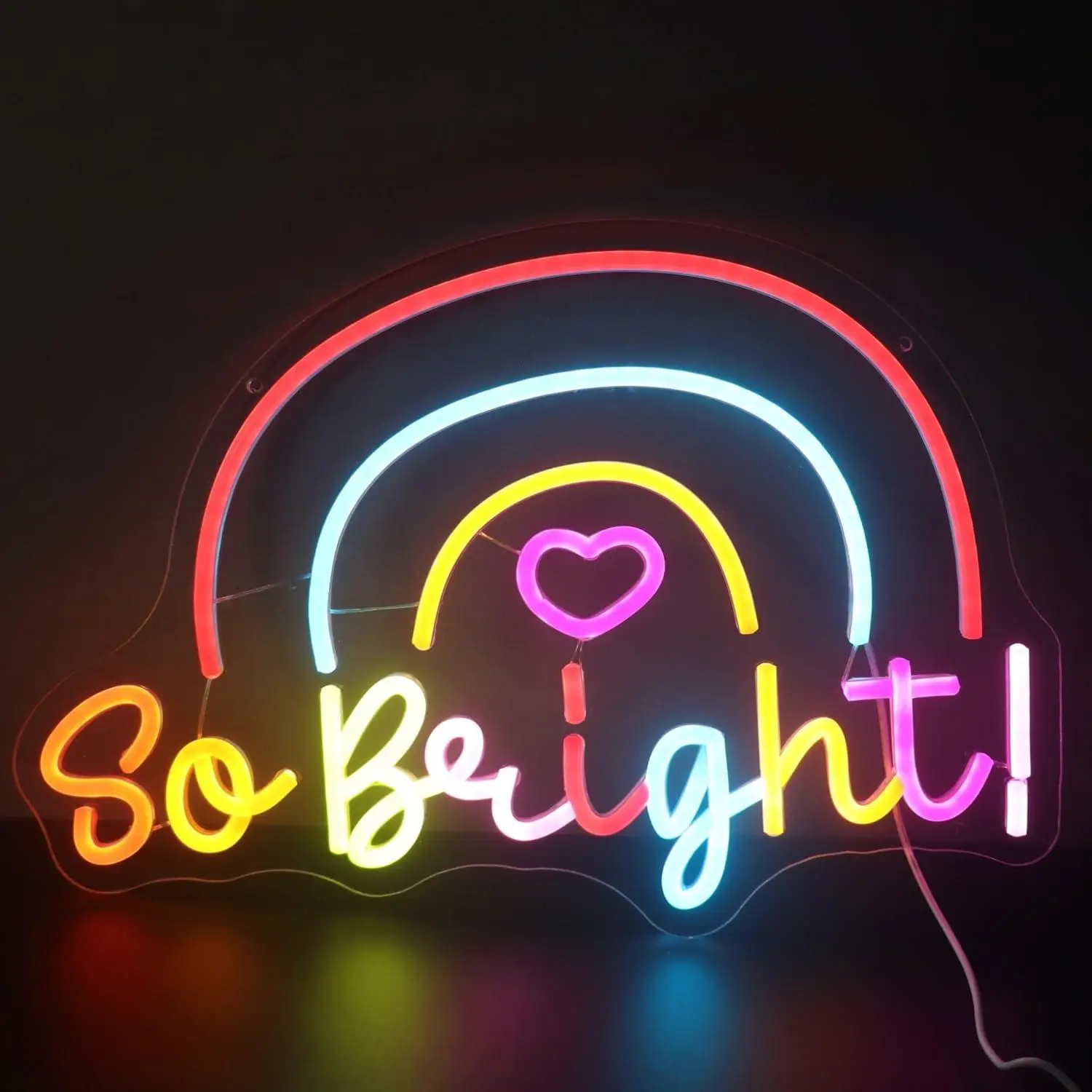 

So Bright Neon Sign Rainbow USB Dimmable LED Neon Lights for Nursery Playroom Kids Room Decor Gifts for Children Night Light