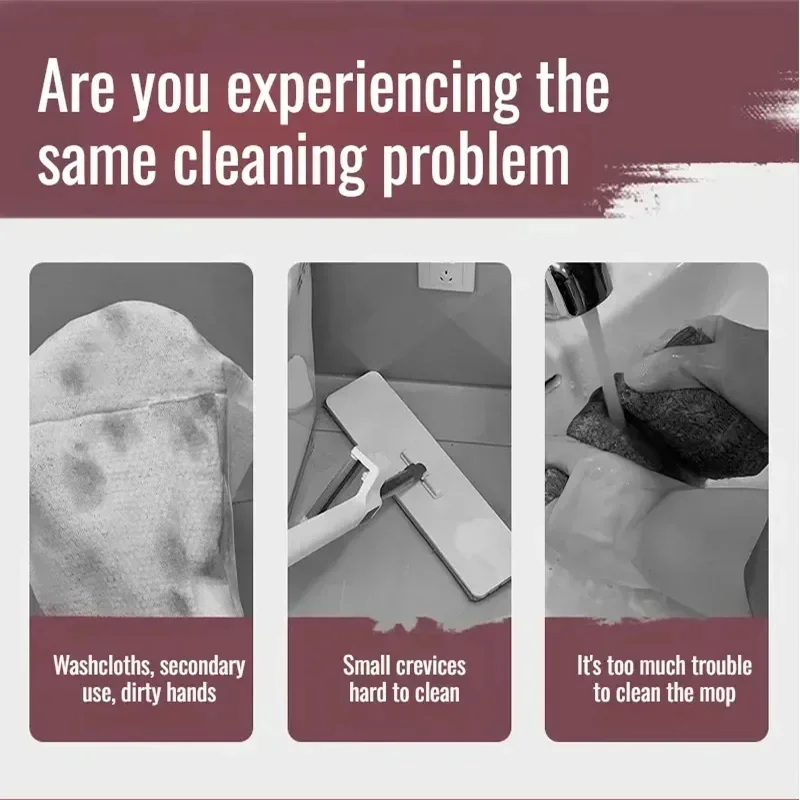 Lazy Clip Flat Mop for Disposable Facial Towels Hands-Free Floor Mop 2026 New Design Household Dry Wet Cleaning Tool for Home