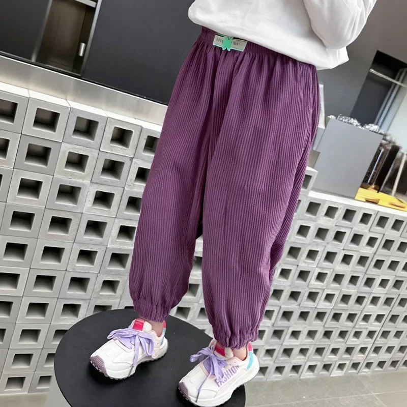 New Spring Autumn Kids' Sweatpants Toddlers Solid Loose Fit Trendy Boys Girls Track Pants 1-6Y Children's Pants Boy Clothes