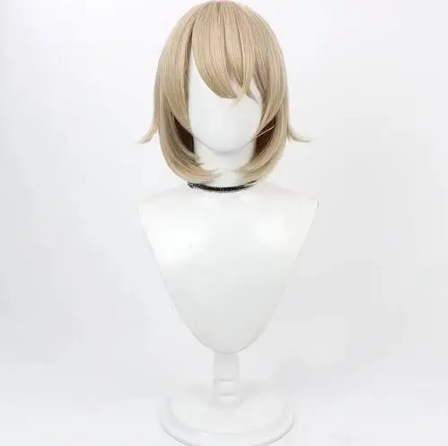 Peruca sintética curta para mulheres, cabelo resistente ao calor, Perucas de Halloween, Delicioso no calabouço Falin Cosplay, Loiro, Falin