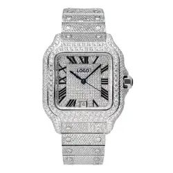 High Quality Luxury Watch Vvs Moissanite Diamond Watch Hip Hop Full Iced Out Diamond Watch For Men For Cartiers