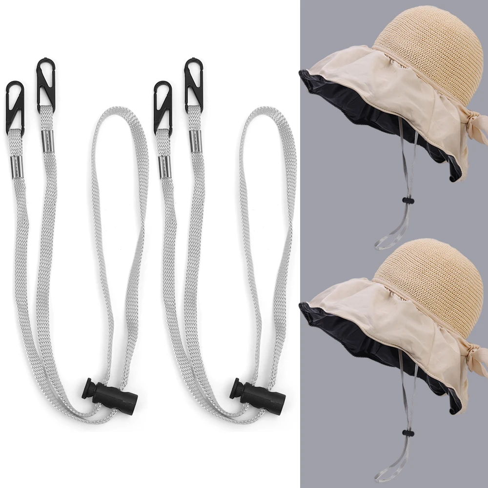 4pcs Adjustable Polyester Windproof Strap Clips For Windy Days Sports Convenient Anti Fall Hats Accessories Caps Components