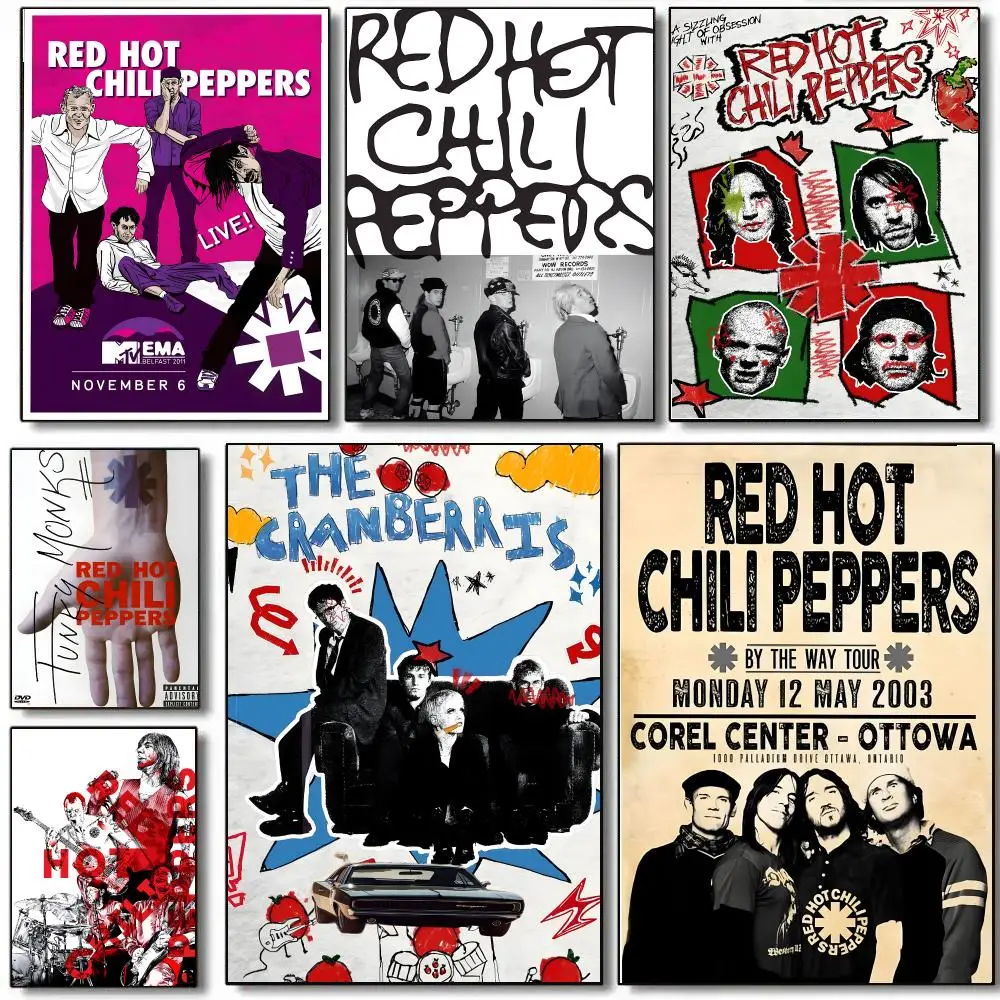 R-Red Hot C-Chili Peppers Poster Self Adhesive Sticker Home Bedroom Living Room Game Room Decoration