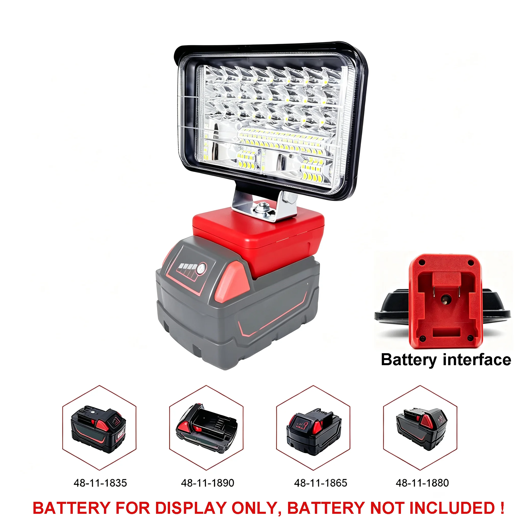 Car LED Work Lights for Milwaukee 18V Li-ion Battery For M18 Flashlights Electric Torch Spotlight High and Low Ceam Control