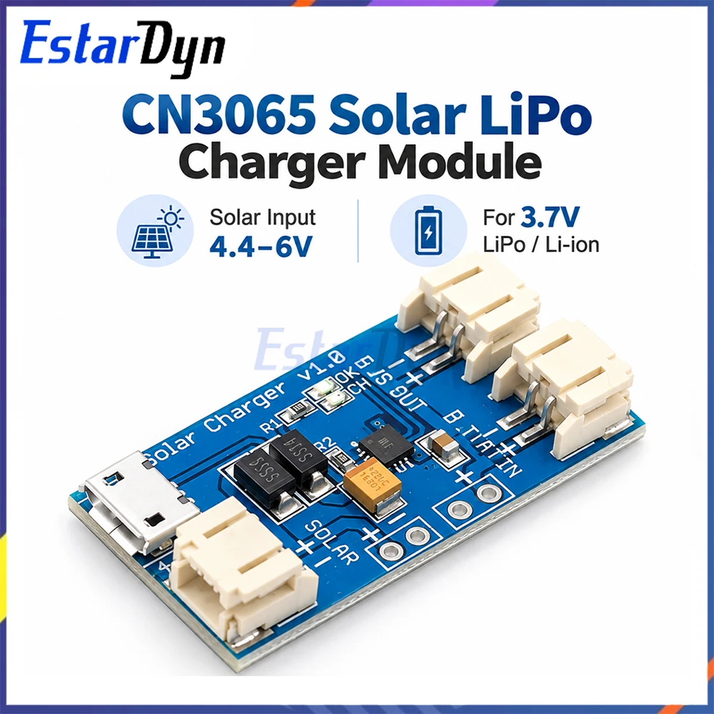 CN3065 Solar LiPo Battery Charger Module 500mA Mini MPPT Outdoor DIY Power Bank 3.7V Lithium Charging Board for Solar Panel Kit