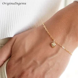 Gold Filled Heart-shaped Bracelet Handmade Jewelry Boho Charms Bracelets Vintage Anklets for Women Bridesmaid Gift