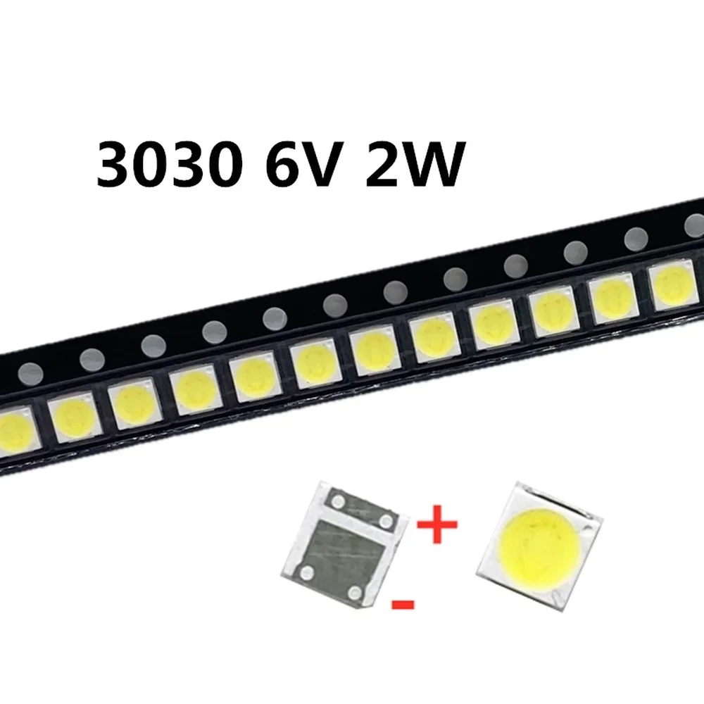 3000Pcs For TCL LED Backlight High Power 2W 3030 6V Current 200-250MA Color Temperature 15000-20000kl White TV Application