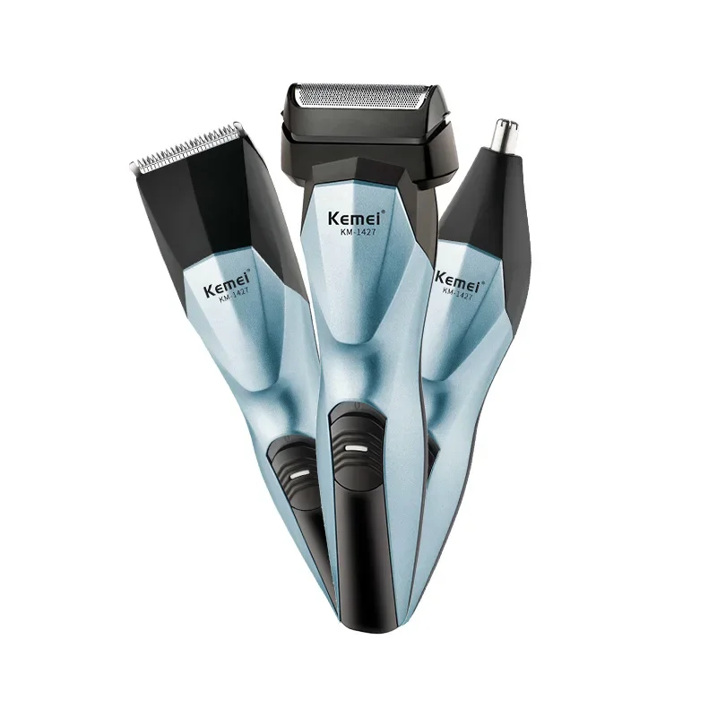 Kemei km-1427 Multifunctional Carbon Cutter Head Three In One Nose Hair Trimmer Reciprocating Shaver Electric Hair Clipper