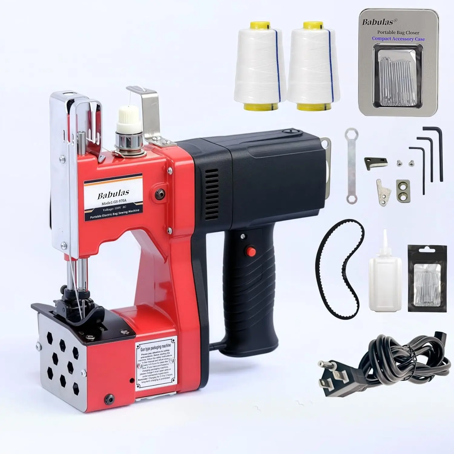 

Heavy Duty Portable Bag Sewing Machine for Woven Bags, Non-Woven Fabrics, Leather - 110V AC