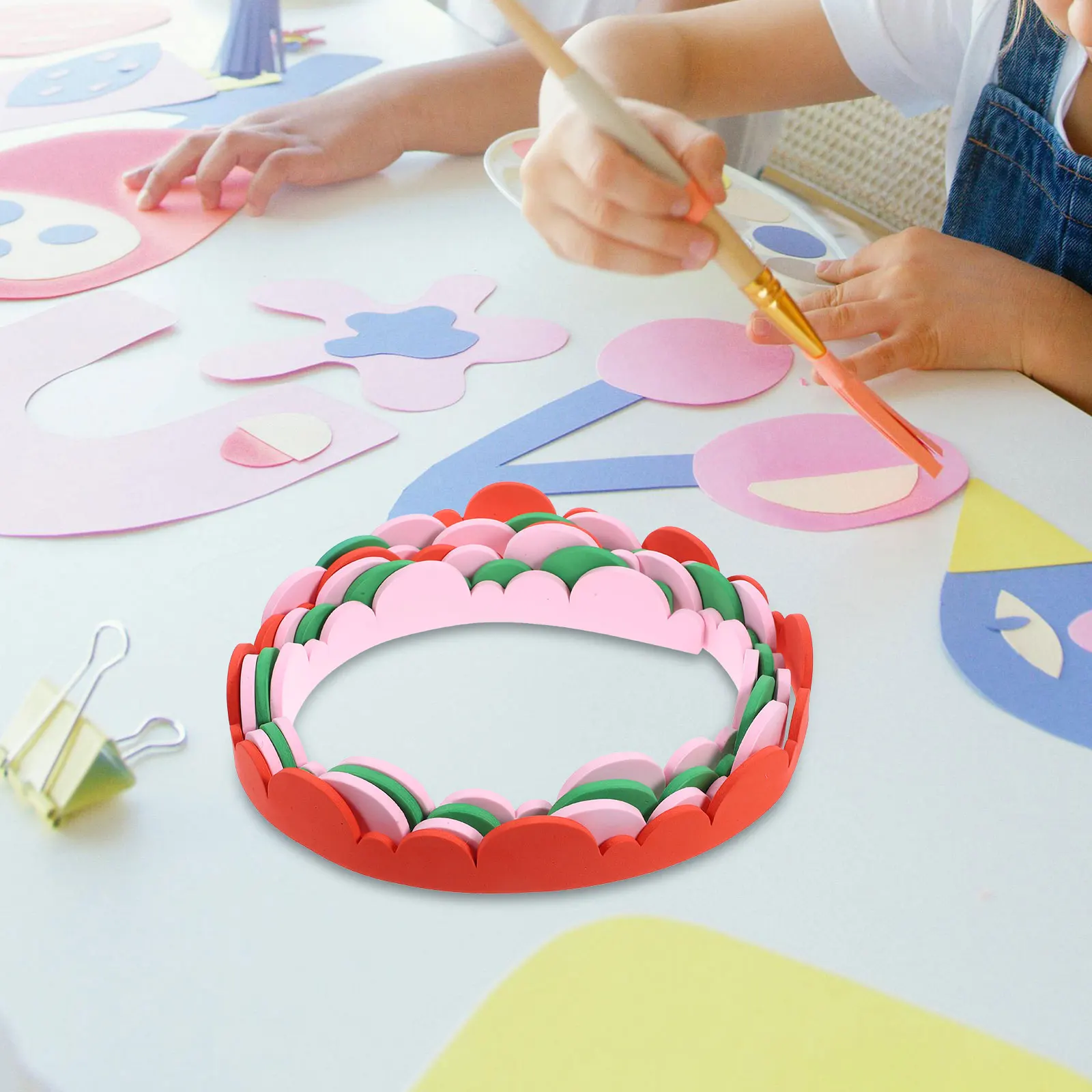 

4pcs Scalloped Bulletin Board Borders Foam Decor Classroom Decorations For Blackboard Whiteboard Kindergarten Playroom Cork
