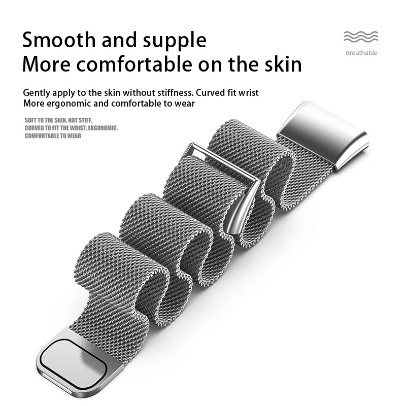 Milan Loop Strap for Xiaomi Band 7Pro Magnetic Metal Steel Sports Wristbands SmartWatch Replacement Bracelet For MI Band 7 PRO