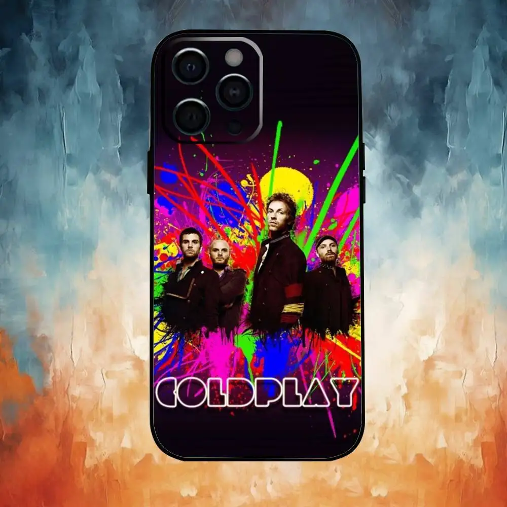 حافظة هاتف C-Coldplay Band لهاتف iPhone17,16,15,14,13,12,11 Plus، Pro Max غطاء أسود ناعم #2