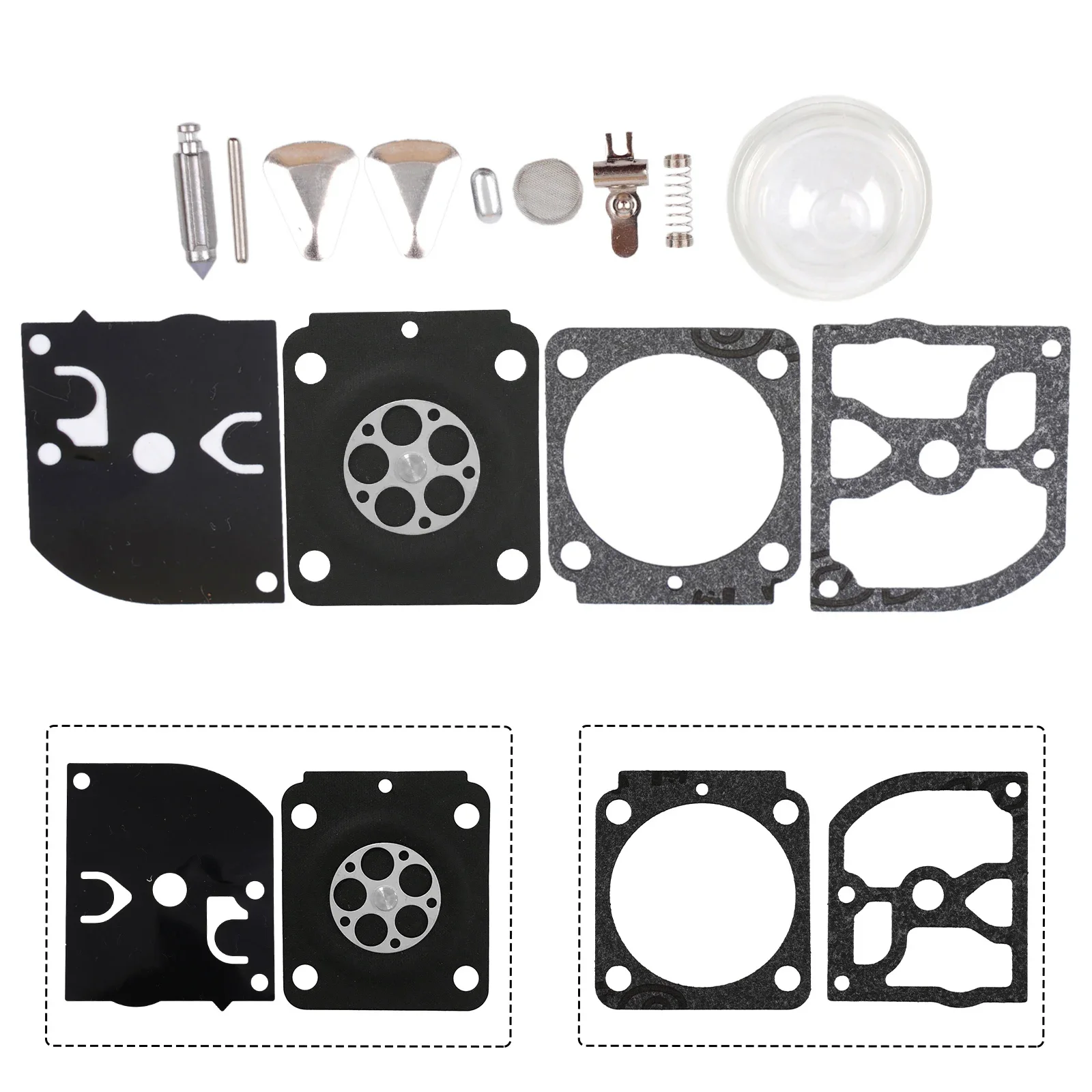 Para RB100 HS45 FS55 FS38 BG45 para Kit de reemplazo de carburador 4 diafragmas y 9 piezas para una funcionalidad mejorada