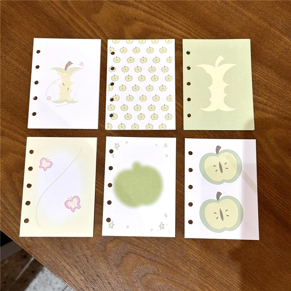 

40Sheet/50Sheet/60Sheet M5 A8 Loose-Leaf Notebook Refill Paper Fish Sushi Snowflake Star Inner Refill Binder Paper Pages