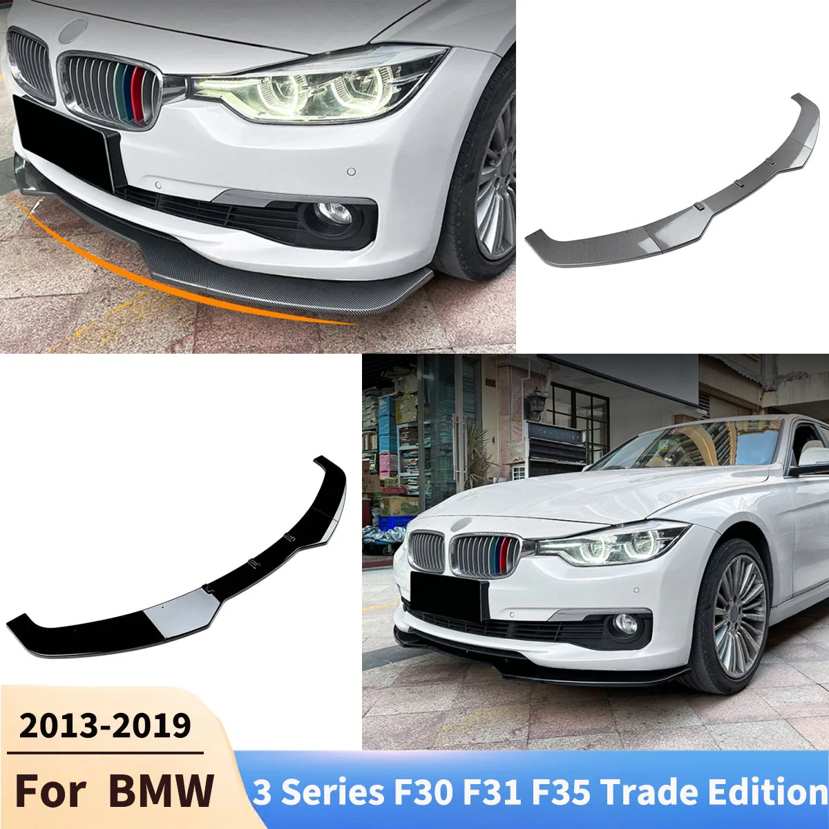 

For BMW 3 Series F30 F31 F35 Trade Edition 2013-2019 Car Front Bumper Lip Splitter Lower Spoiler Front blade Accessories Tuning