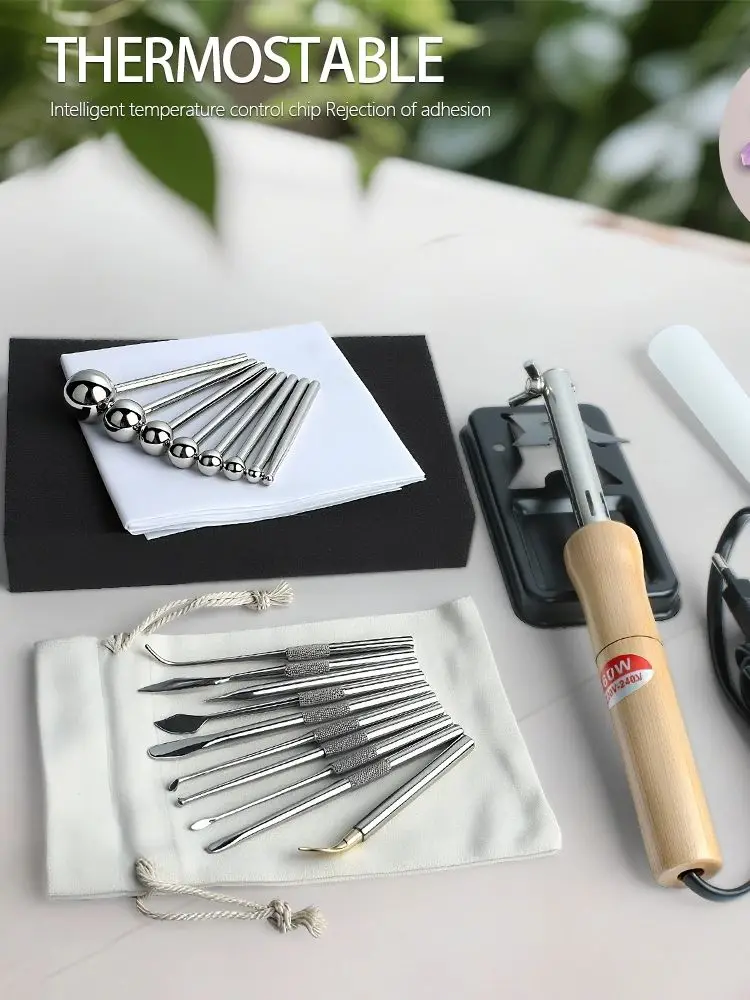 Fabric Flower Ironing Machine Ironing Ironing Tool Set Flower Making Tools DIY Adjustable Temperature Ball Spatula (EU Plugs)