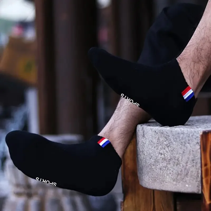 10/20/30 Stück atmungsaktive, niedrig geschnittene Sportsocken für Herren, bequeme, feuchtigkeitsableitende Polyester-Spandex-Mischung für Sport- und Freizeitkleidung – Detail 5