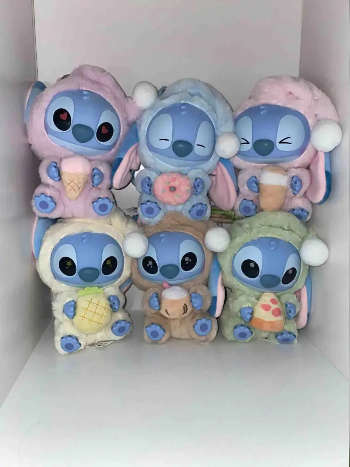 

Disney kawaii Stitch Blind Box Eat Some Thing Before Sleep Series Vinyl Pendant Cute Doll Mystery Box Fluffy Doll Surprise Gift