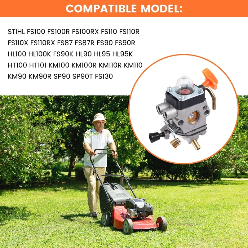 Nuevo carburador FS100 C1Q-S174 + filtro de aire + herramienta de ajuste + línea de combustible para STIHL FS87 FS90 FS100 FS110 FS130 HL90 HL95 HL100 H