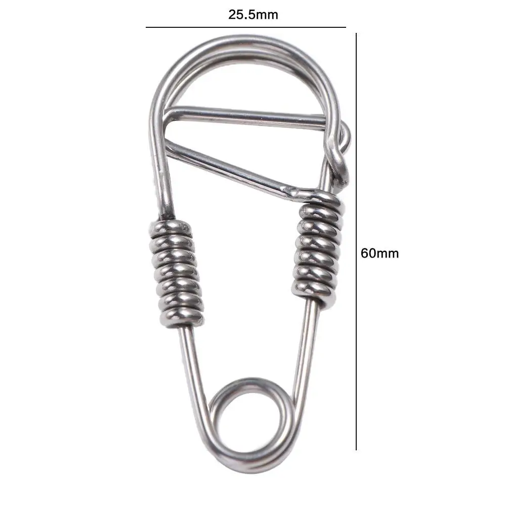 Stainless Steel Clasp Dual Lock Keychain Snap Clip Dual Lock Stainless Steel Wire Snap Clip Hook Creative Carabiner Key Ring