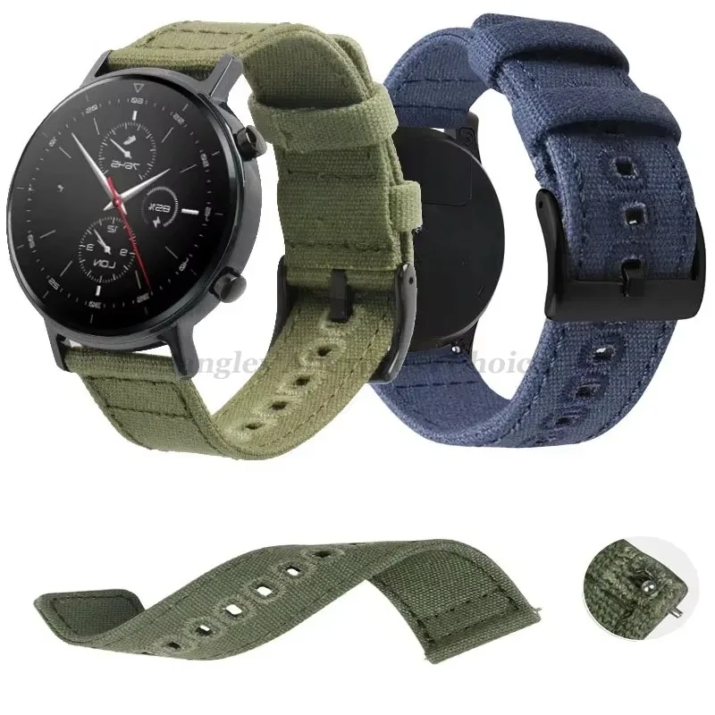 18mm 20mm 22mm Braided Canvas Strap for Samsung Galaxy Watch 3/4/5 40mm 44mm Classic 46mm 42mm Quick Release Bracelet for Huawei