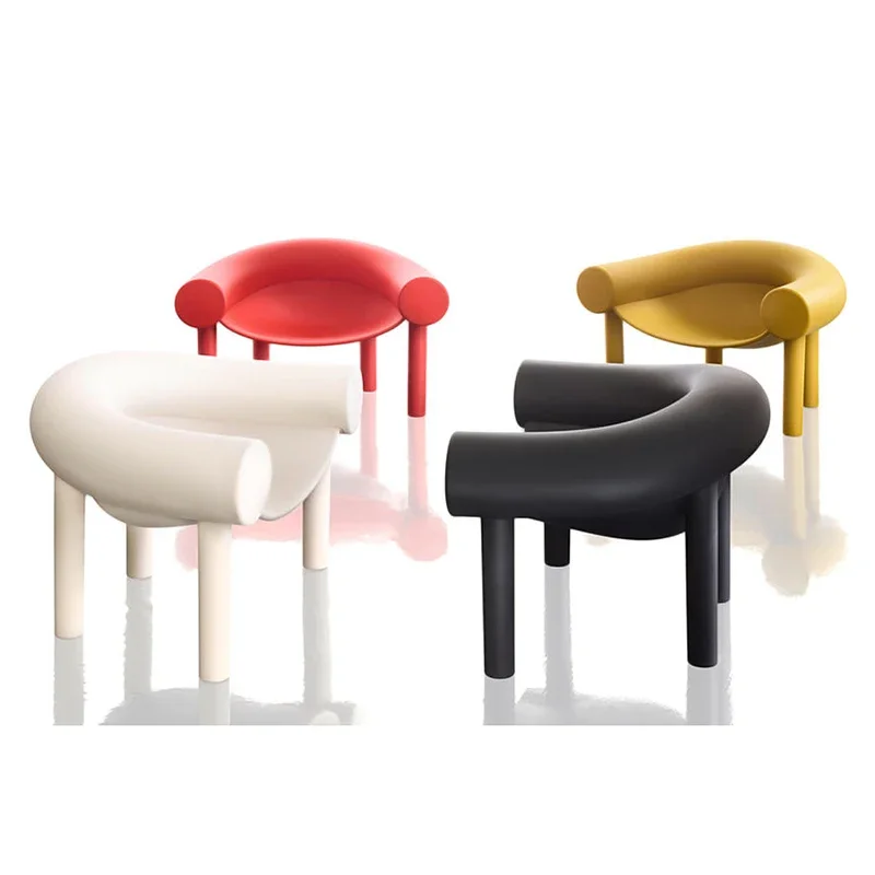 Nordic design rotomolding furniture  horseshoe chair recycled plastic kids chairs with round tube armrest